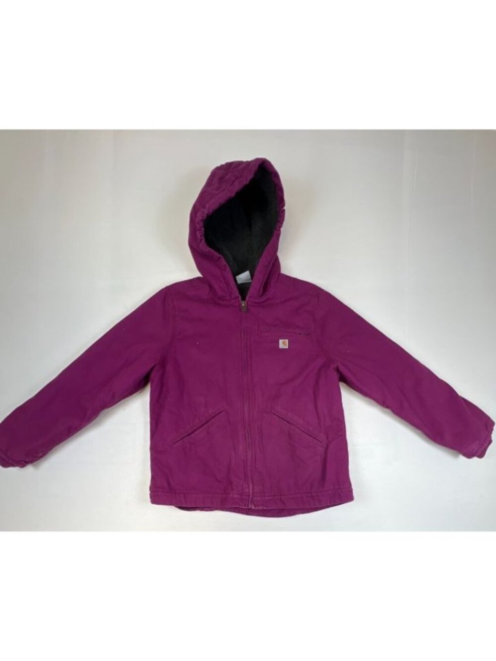 Girls Carhartt L (14) Purple Sherpa Lined Full Zip Utility Jacket Warm Workwear